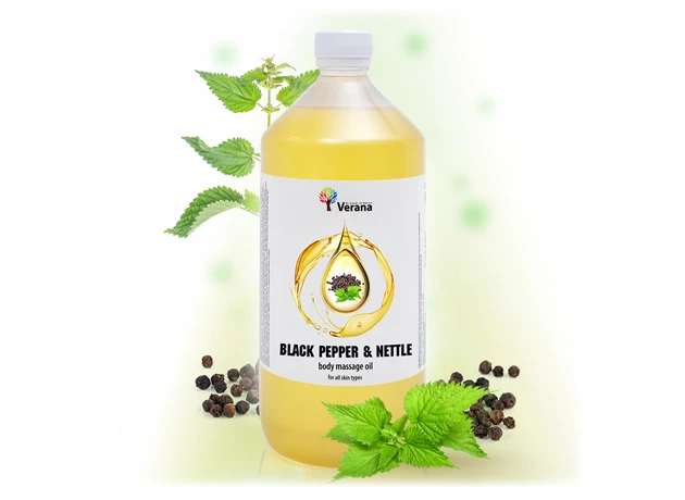 Fekete bors és csalán növényi masszázsolaj 1000ml #16434